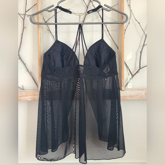 Elegant Black Lace Babydoll Lingerie - Large - Picture 4 of 7